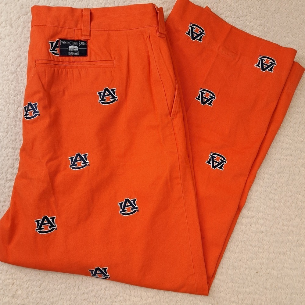 Auburn Tigers Pants Mens 36 x 25 Pennington & Bailes Stadium Orange Embroidered